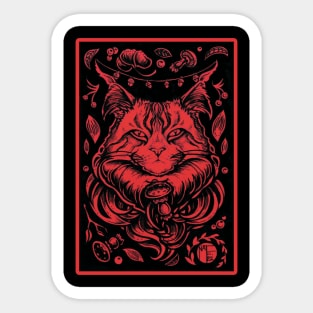 Forest Cat - Red Outlined Version Sticker